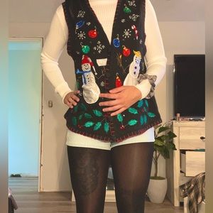 Vintage Christmas grandma sweater vest